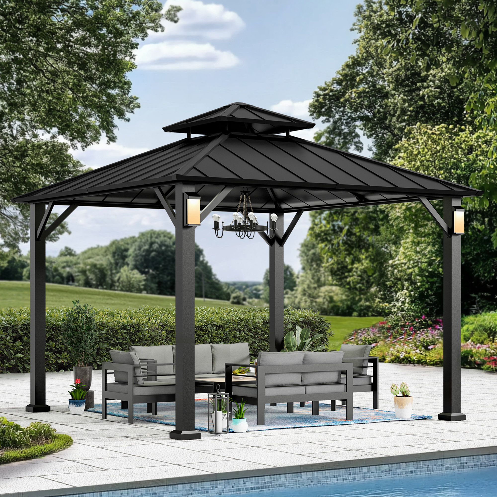 10x10 steel gazebo best sale